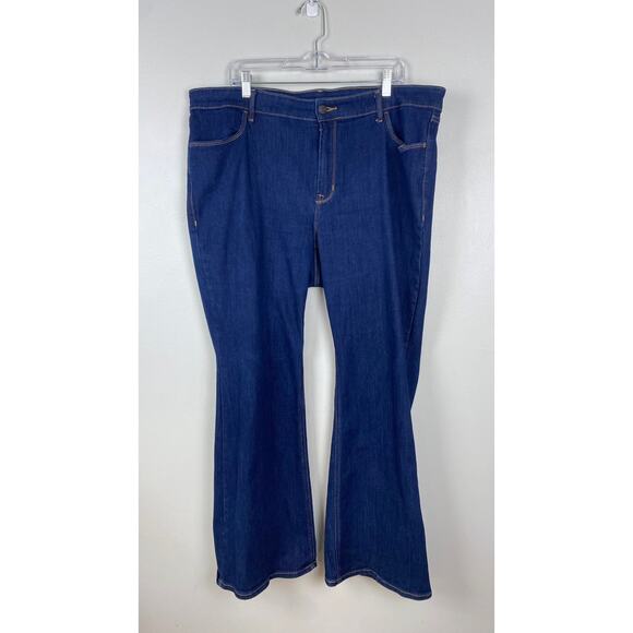 Old Navy High-Waisted Wow‎ Flare Jeans Dark Wash Classic Flare Boho Size 20 - Picture 2 of 10